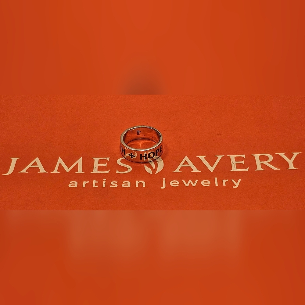 Retired James Avery Faith, hope, love, ring